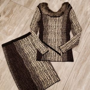 Carmen Marc valvo sweater and skirt set